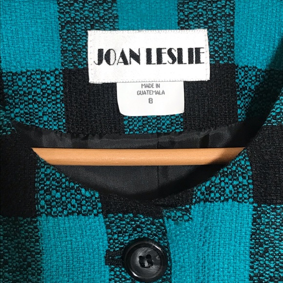 Vintage JOAN LESLIE Gingham Print Button Up Jacket - Picture 4 of 4